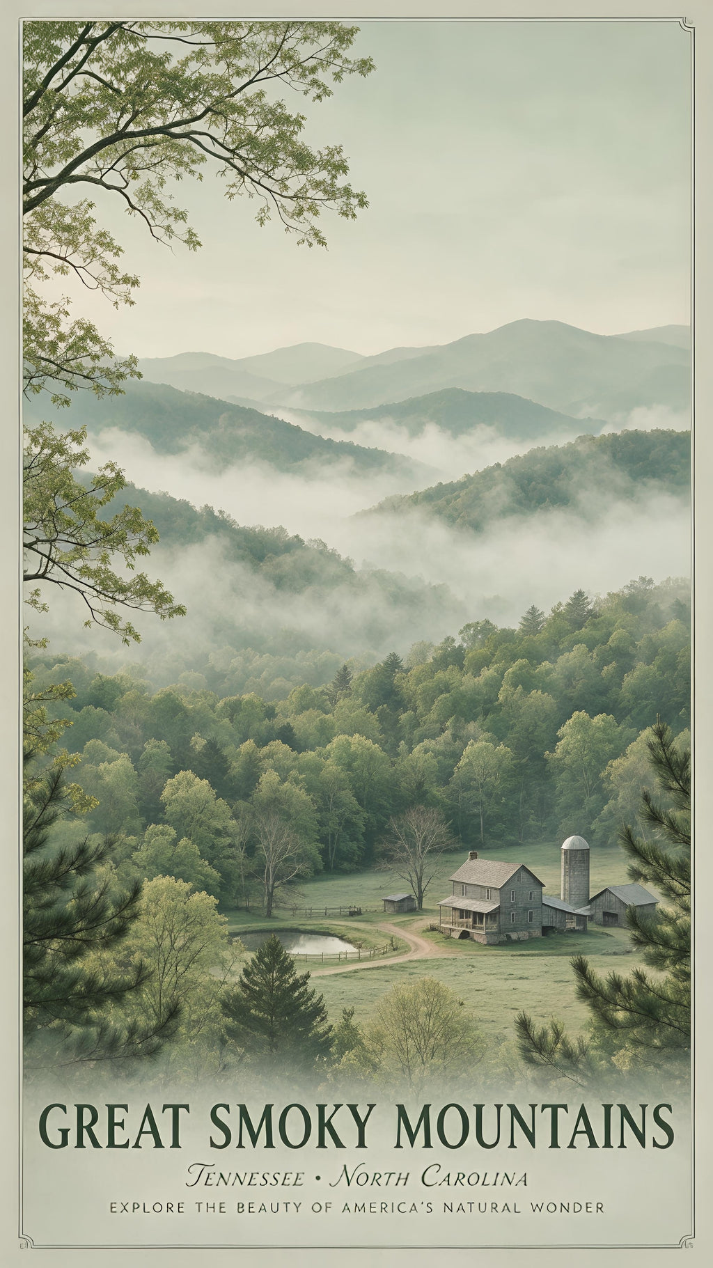 Misty Mountai Lake