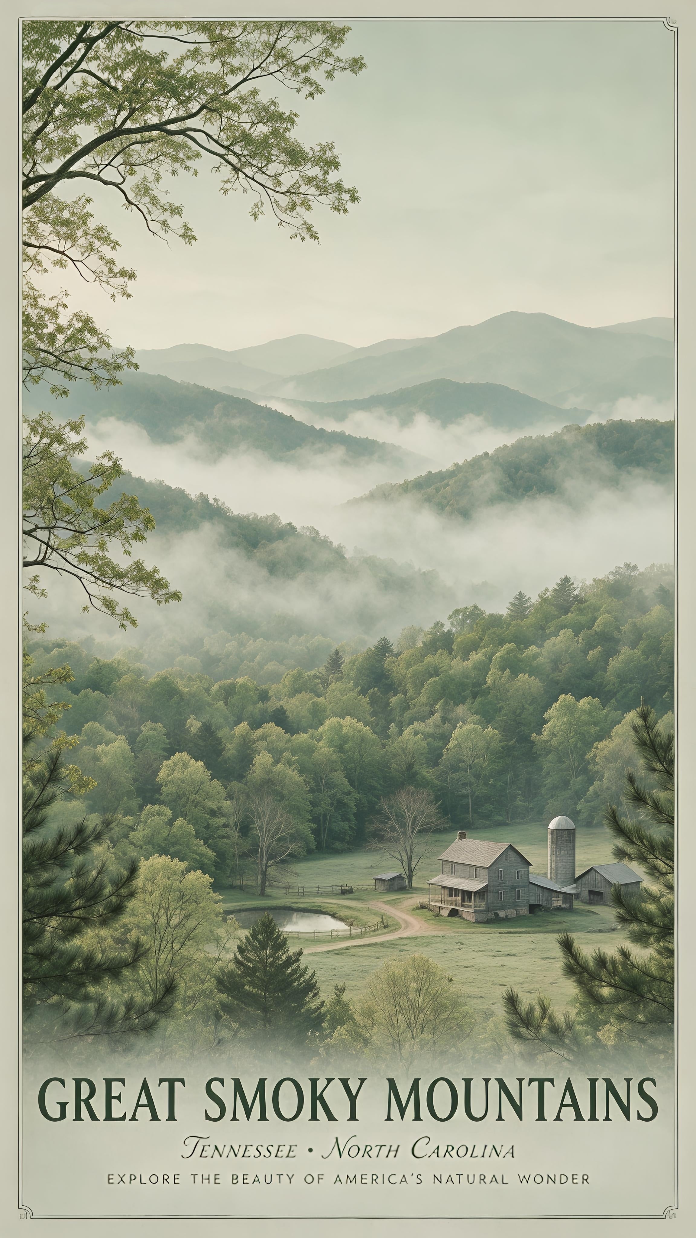 Misty Mountai Lake