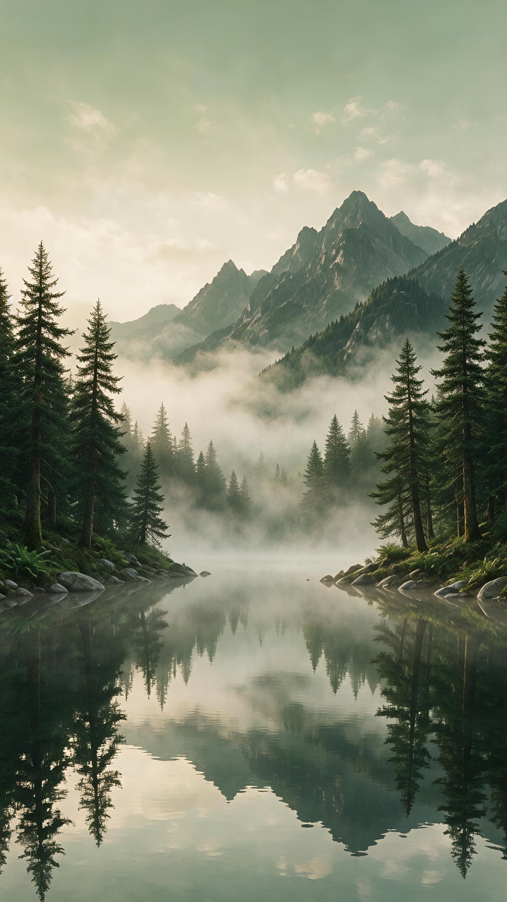 Misty Mountai Lake